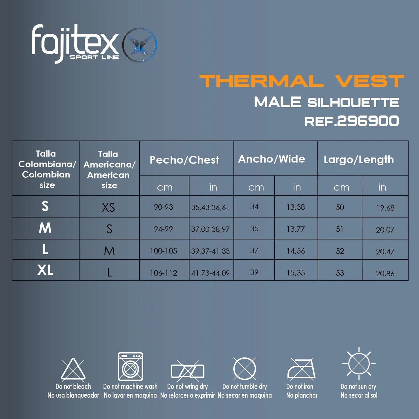 Male Thermal Vest. Ref. 296900 Fajitex US