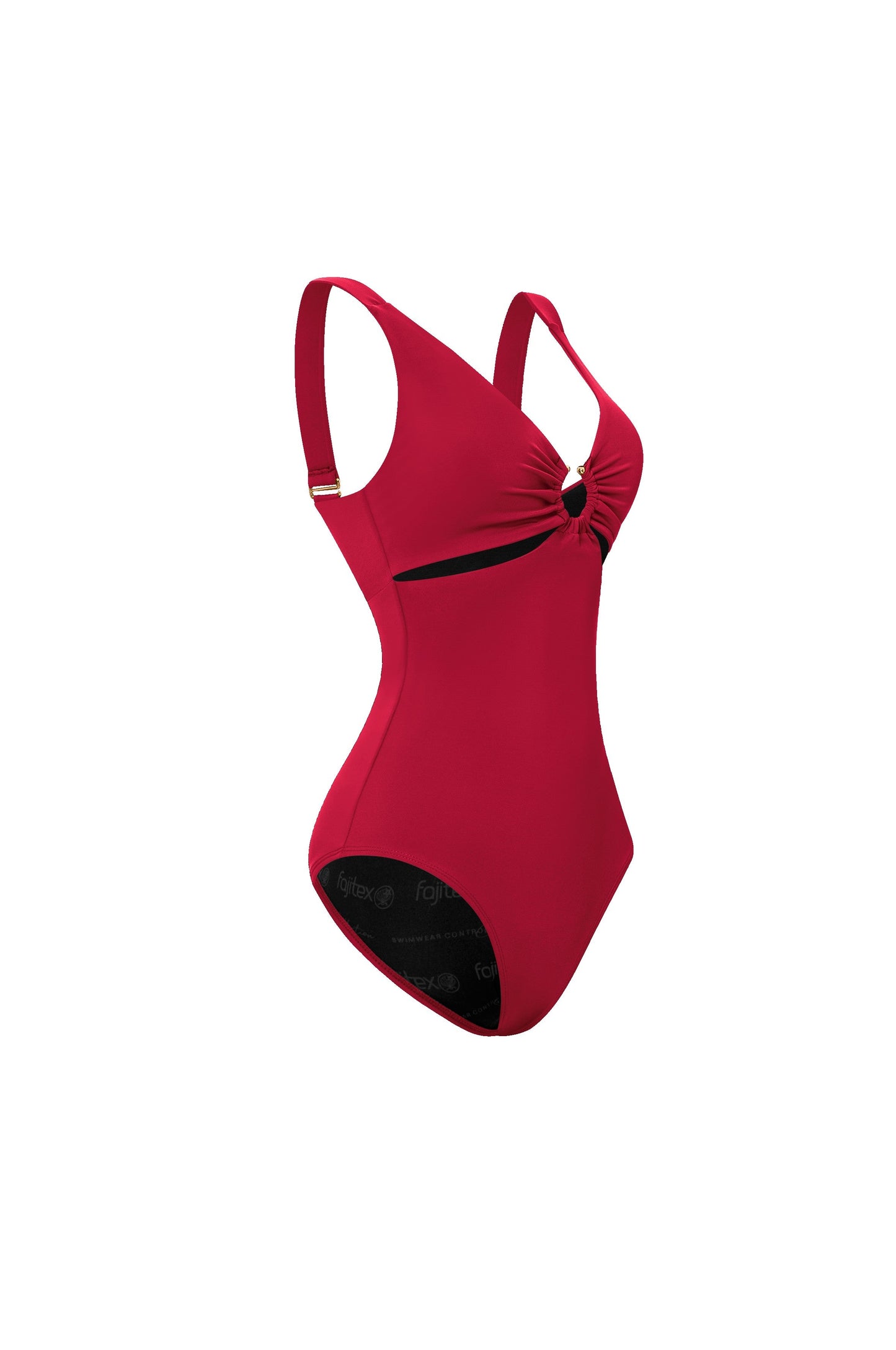 Swimsuit One-piece with ironwork on neckline. Fajitexinternacional