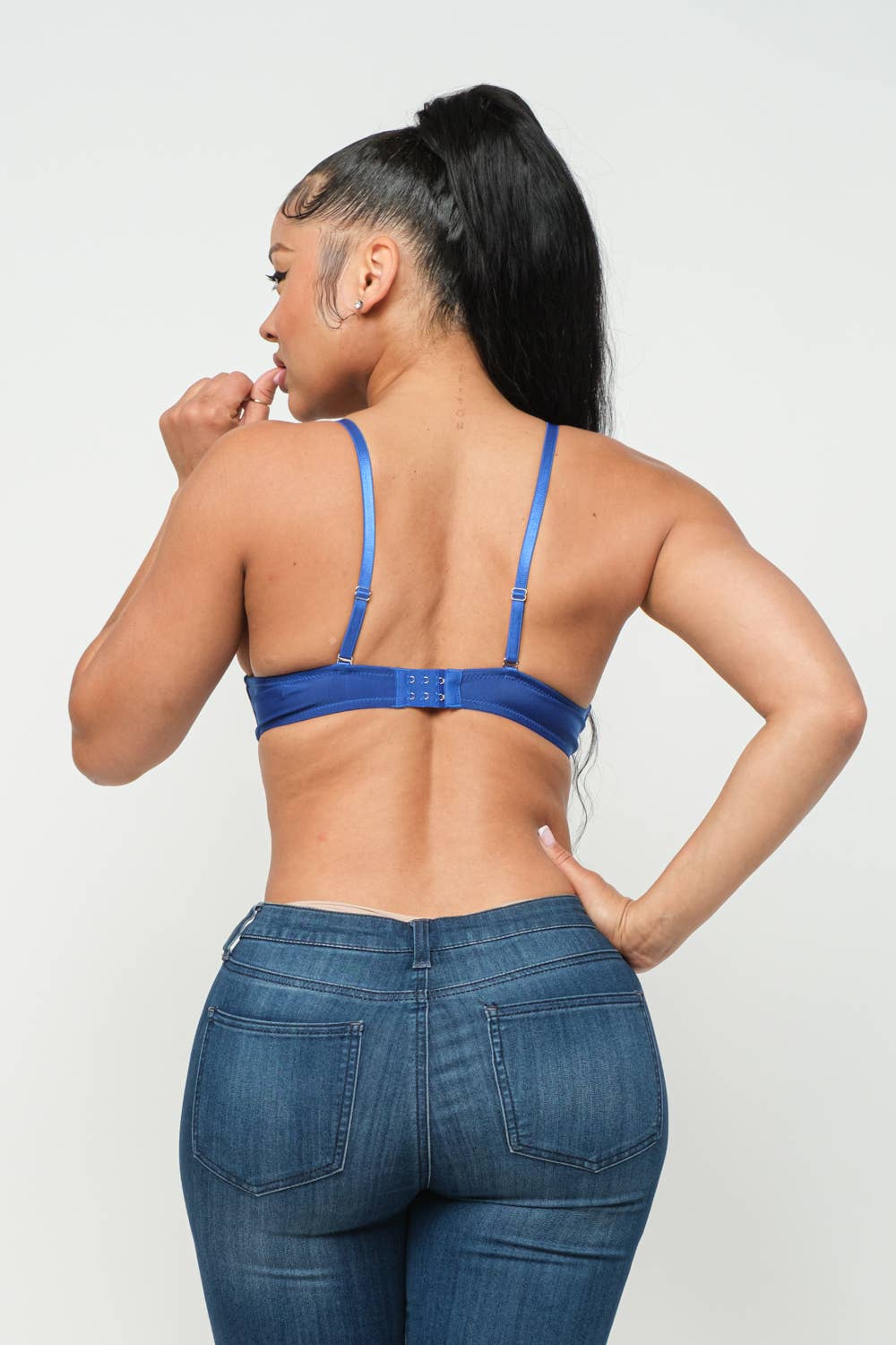 Rhinestone Lave Detail Padded Hanky Bustier Top